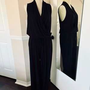 MAX STUDIO Faux Wrap Black Jumpsuit
